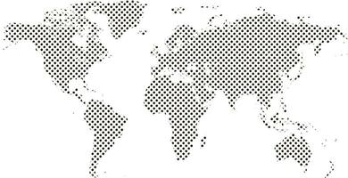 Pixel map world. Dotted world map. Vector Halftone horizontal banner