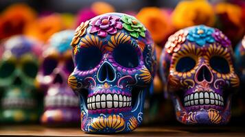 Time Honored Day of the Dead Festivities, Generative Ai photo