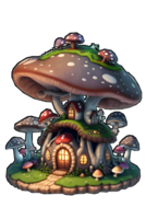 Mushroom House PNG Transparent Background Ai Generative