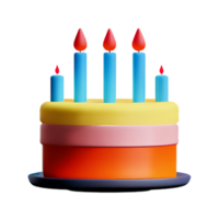 Birthday cake 3d rendering icon illustration png