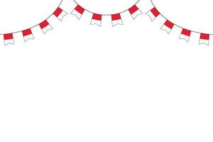 fiesta banderas volantes de Indonesia festival para modelo decoración y invitación cubierta en el blanco antecedentes. vector
