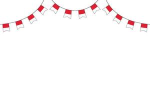 party flags flyer of indonesia festival for template decoration and invitation covering on the white background. vector