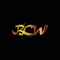 Print BCW text logo design monogram vector