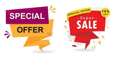 Super sale, special offer poster design. Isolated vector illustration.