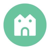 Home Buildings and Furniture Flat Circular Icons vector
