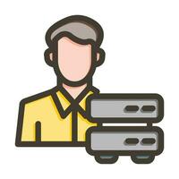 Data Controller Vector Thick Line Filled Colors Icon For Personal And Commercial Use.