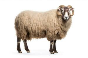 A Sheep, North country cheviot sheep breed isolated on white background. Generative AI photo