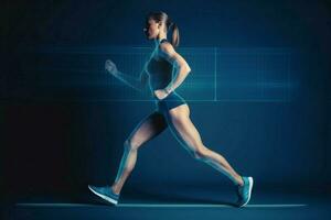 Female runner analysis. Generate Ai photo