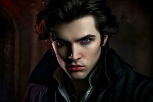 vampiro masculino retrato. generar ai foto