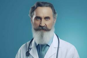 Mature senior doctor with beard. Generate Ai photo