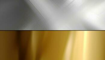 Set texture of a group of metal corrugated old steel shiny background silver gold color. AI generated. photo