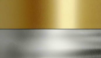 Set texture of a group of metal corrugated old steel shiny background silver gold color. AI generated. photo