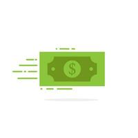 Quick money transfer. Dollar symbol. Vector isolated