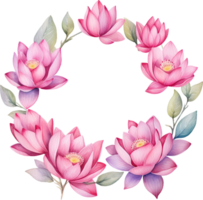 Watercolor lotus clipart for graphic resources. Water lily composition png