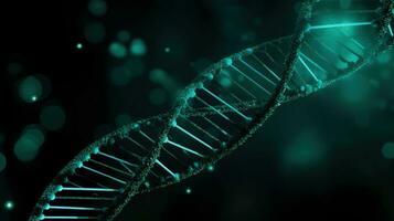 Human structure of DNA, researches of chromosomes. AI generated. photo
