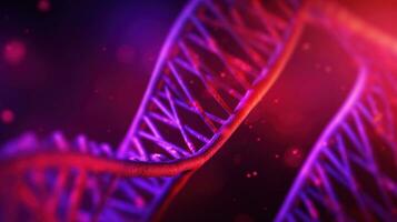 Human structure of DNA, researches of chromosomes. AI generated. photo