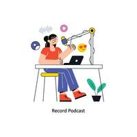 Record Podcast Flat Style Design Vector illustration. Stock illustration