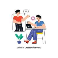 Content Creator Interview Flat Style Design Vector illustration. Stock illustration