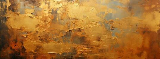 yellow rusty metal wall texture with scratches AI Generative photo