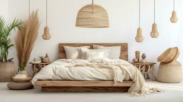 Bedroom interior in modern home AI Generative photo