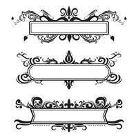 collection of hand-drawn abstract floral vintage border vector