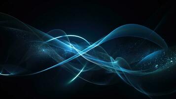 Quantum entanglement, scientific technology abstract concept. AI generated. photo