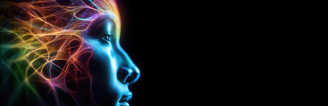 Digital technologies of the future. Communications of artificial intelligence. AI generated. photo