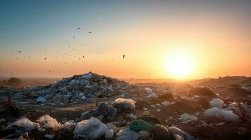 utilización de basura, desperdiciar. ecológico concepto de separar recopilación. ai generado. foto