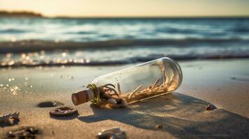 Message in a bottle, Generative AI photo