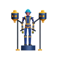 automação Produção indústria com 3d render ai png