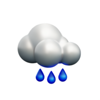 pluie 3d le rendu icône illustration png