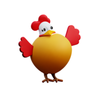 chicken 3d rendering icon illustration png