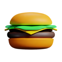 hamburger 3d icona illustrazione png