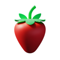 strawberry 3d rendering icon illustration png