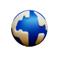 globe 3d le rendu icône illustration png