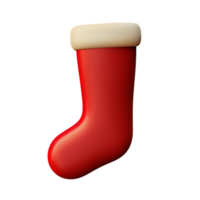 medias rojas de navidad 3d con ilustración de muérdago png