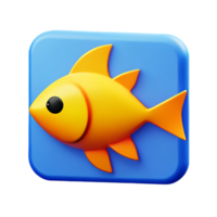 Fish 3d icon illustration png