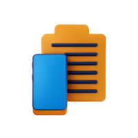 3d render folder file with document paper isolated png
