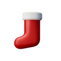 christmas 3d red stockings with mistletoe illustration png