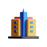 bâtiment 3d le rendu icône illustration png