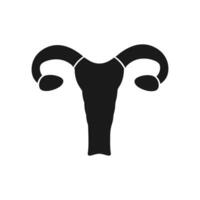 Female uterus icon. Anatomy of the female reproductive system. Female uterus icon. Isolated vector illustration.