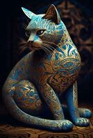 Paper Panther, Creating an Exotic Cat with Layered Cutouts, Ornate Patterns, and Intense Shadows. Generative AI photo