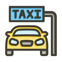 Taxi vector grueso línea lleno colores icono para personal y comercial usar.