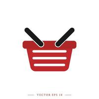 Shopping basket icon. Isolated vector illustration.