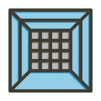 Batting Cage Vector Thick Line Filled Colors Icon For Personal And Commercial Use.