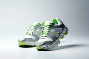 Sports shoes on white background. Generative AI photo