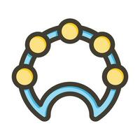 Tambourine Vector Thick Line Filled Colors Icon For Personal And Commercial Use.