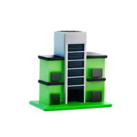 edificio 3d representación icono ilustración png