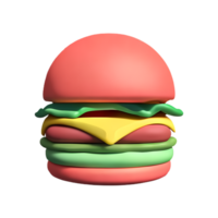 hamburguesa 3d icono ilustración png