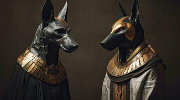 Anubis and Horus. Generative Ai photo